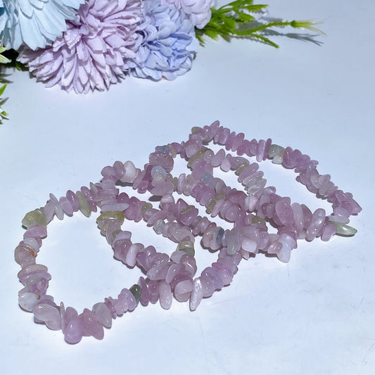 5-9mm Kunzite Chips Bracelet Crystal Healing Bulk Wholesale
