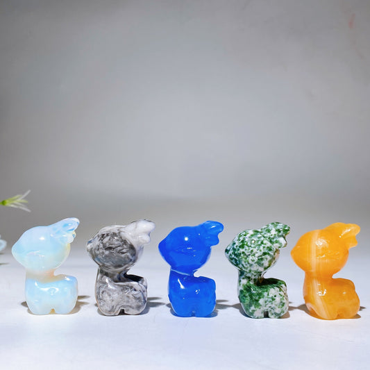 1.5" Crystal Deer Carving Crystal Healing Bulk Wholesale