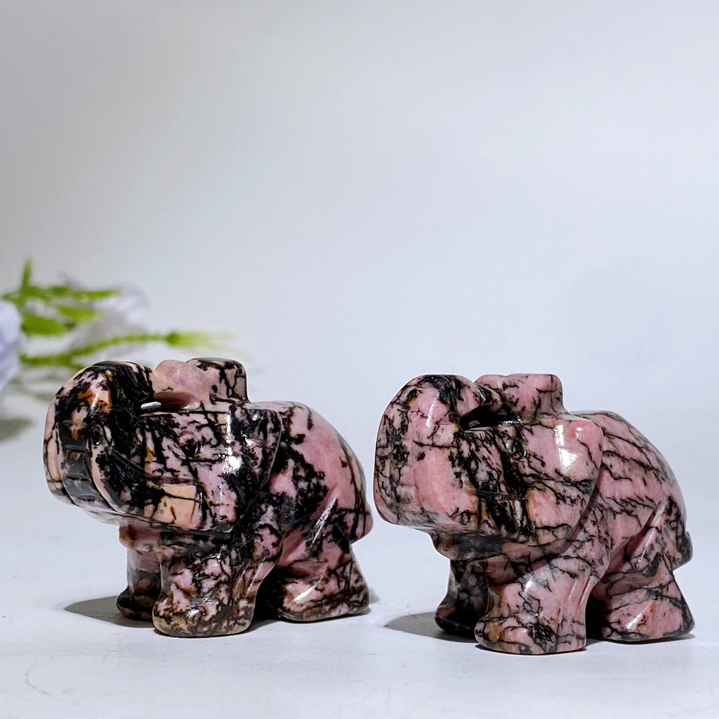 1.6” Rhodonite Elephant Carving Crystal Healing Bulk Wholesale