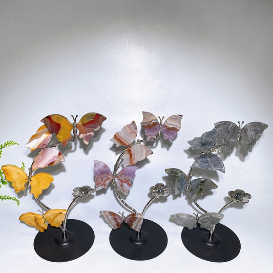21cm Natrual Butterfly Sphere Holder Crystal Healing Bulk Wholesale