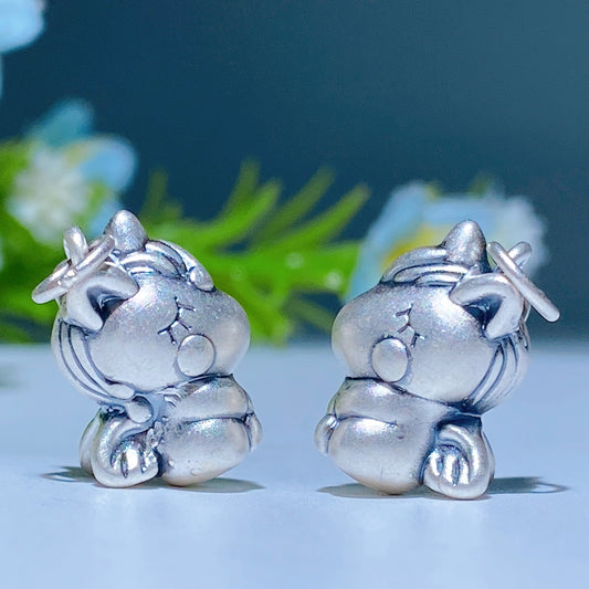 S925 Silver Carving for Jewelry DIY Crystal Healing Bulk Wholesale