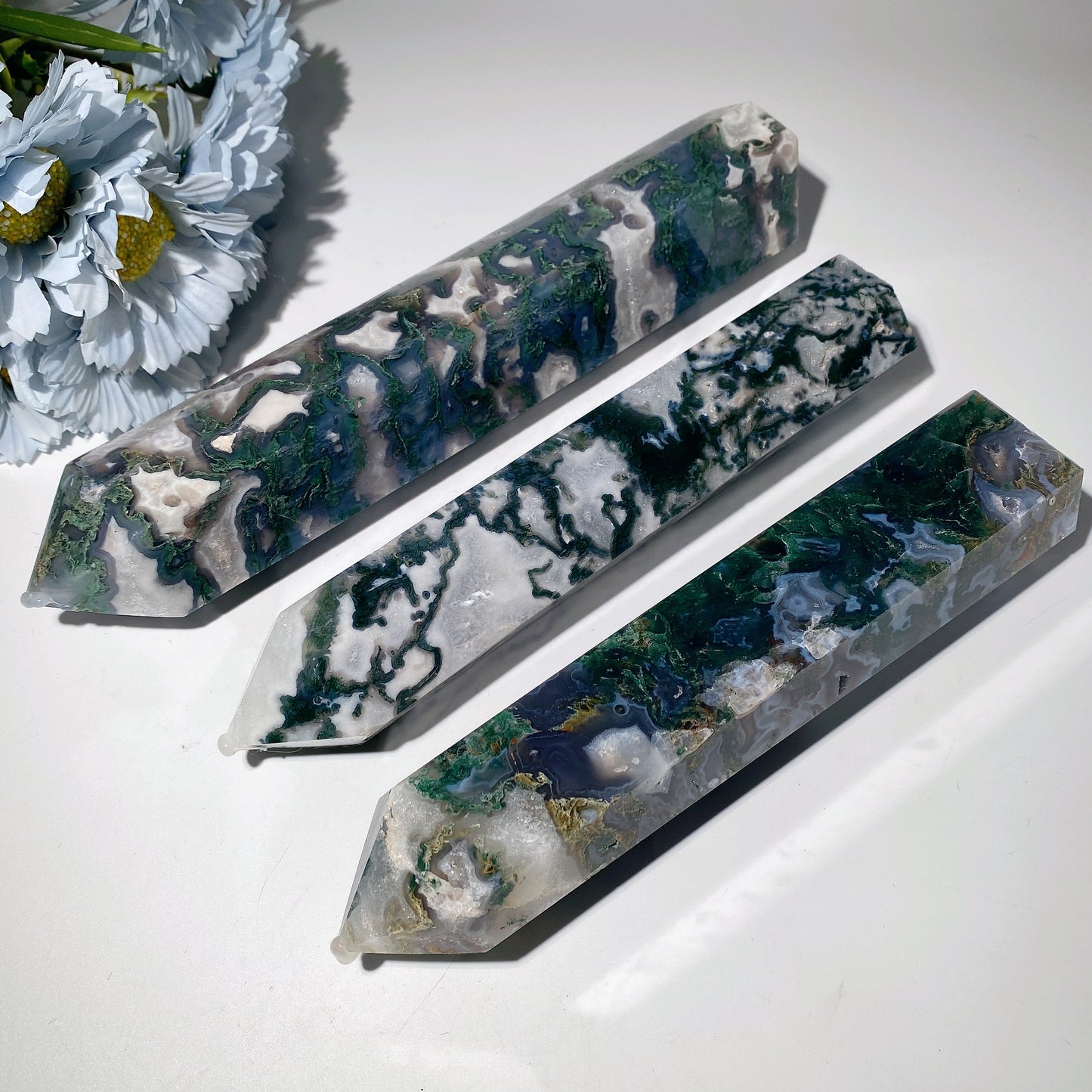 22-26Cm Moss Agate Tower Bulk Wholesale