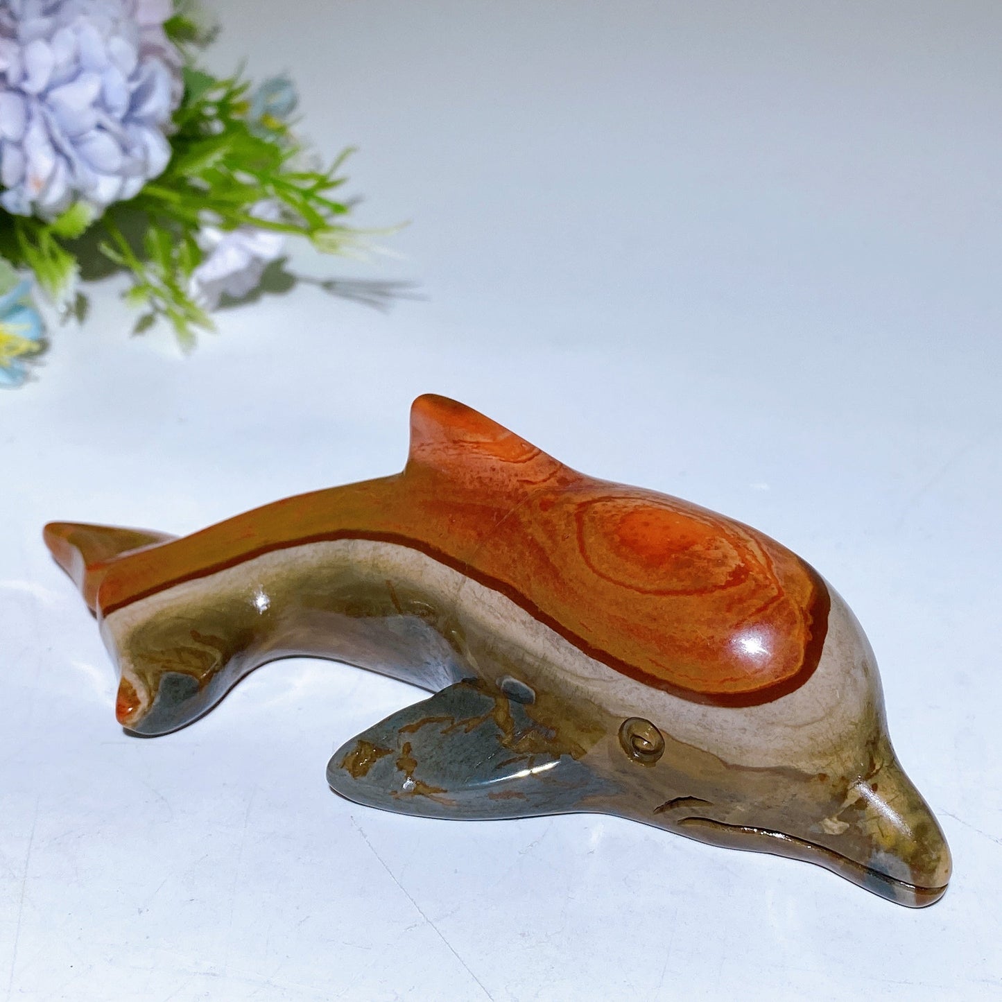5.0"-6.0" Polychrome Dolphin Carving Crystal Healing Bulk Wholesale