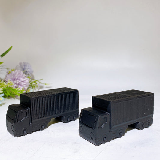 3.9" Black Obsidian Truck Carving Crystal Healing Bulk Wholesale