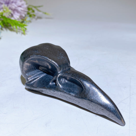 3.8" Schungite Raven Skull Carving Crystal Healing Bulk Wholesale