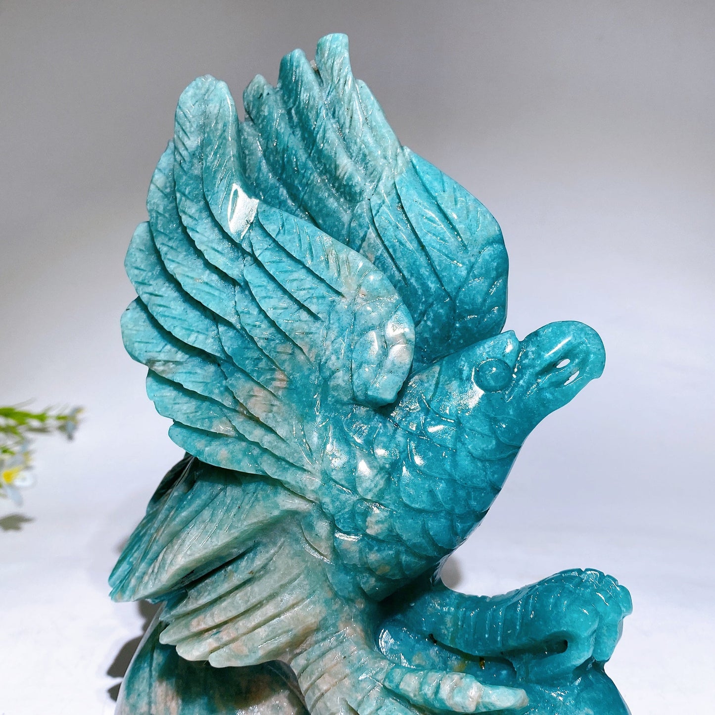 18cm Hand Carved Natural Amazonite Eagle Crystal Healing Bulk Wholesale