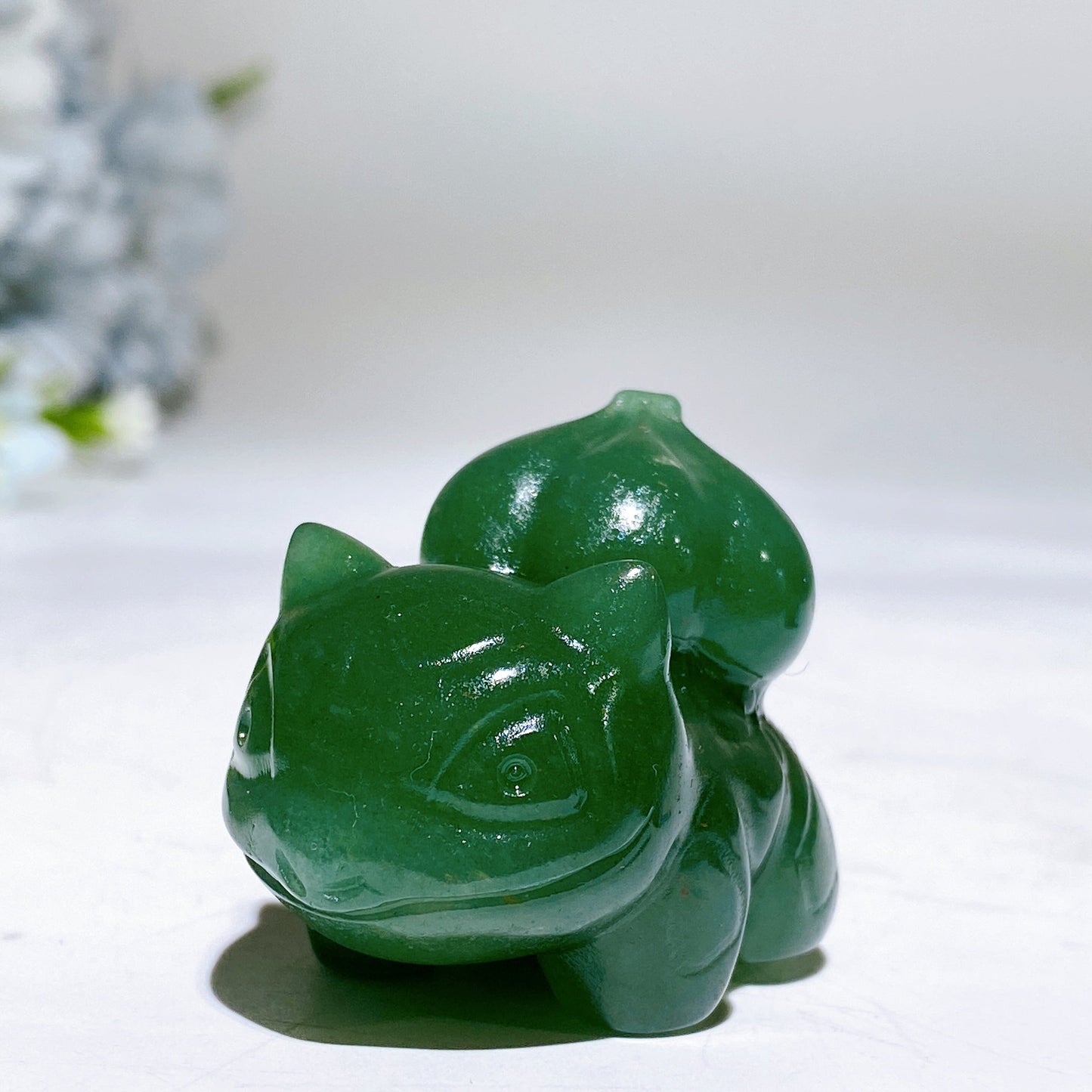 1.1"-1.6" Green Aventurine Bulbasaur Carving Crystal Healing Bulk Wholesale