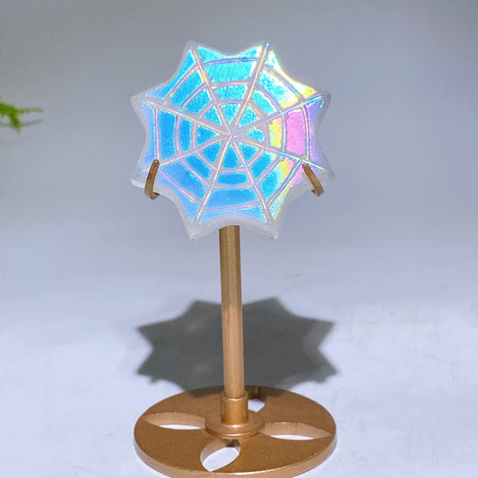 Aura Crystal Spider Web Carving with Stand Crystal Healing Bulk Wholesale