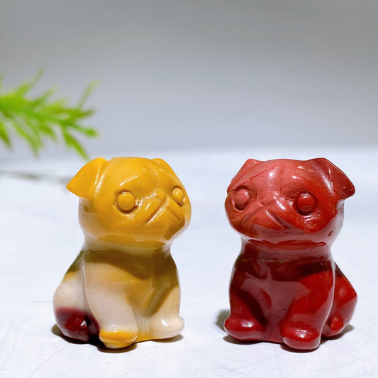 1.0" Natural Gemstone Mookite Dog Carving Crystal Healing Bulk Wholesale