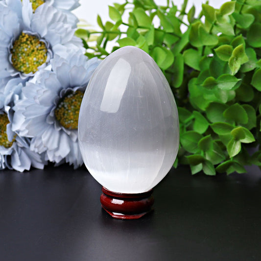 2.5" Selenite Egg Palm Stone Best Crystal Wholesalers