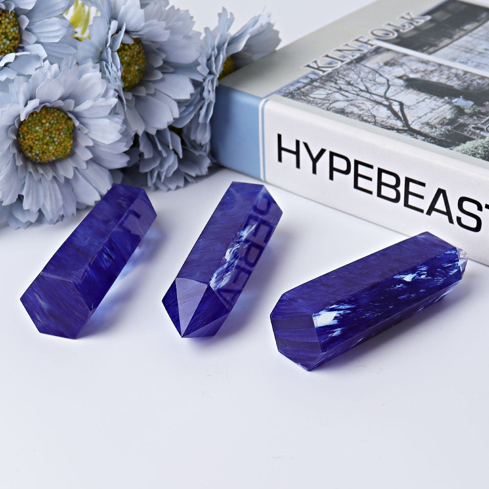 3.5"-4" Blue Smelting Crystal Towers Points Bulk Best Crystal Wholesalers