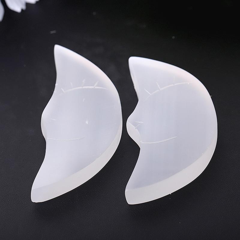 3.5"-4" Hand Carved Selenite Moon Bulk Best Crystal Wholesalers