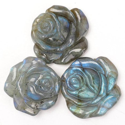 Labradorite Rose Flower Carvings Plants Bulk Best Crystal Wholesalers