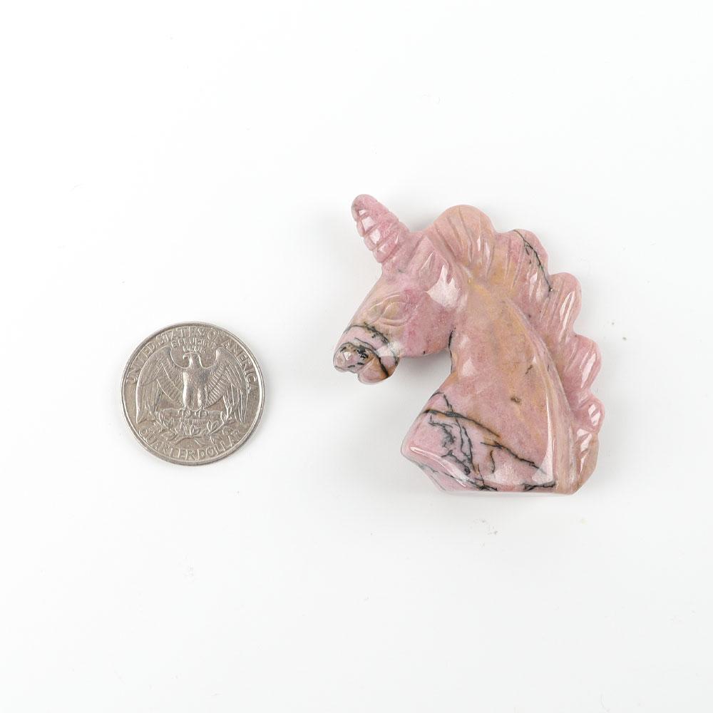 2" Rhodonite Crystal Carving Unicorn Best Crystal Wholesalers