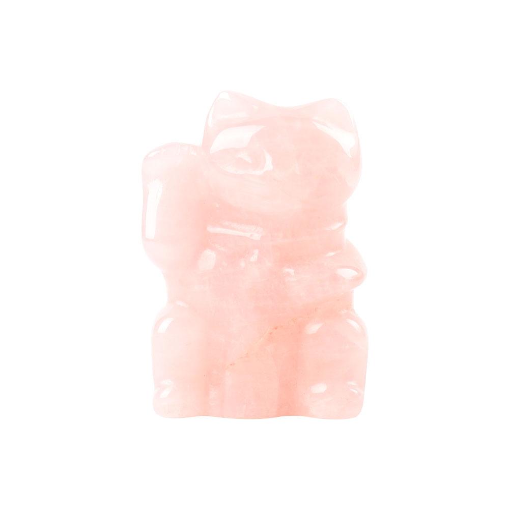2" Rose Quartz Crystal Carving Animal Bulk Lucky Cat Best Crystal Wholesalers