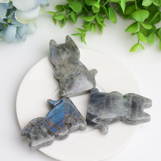 2.3"Labradorite Cat Crystal Carving Animal Bulk Best Crystal Wholesalers