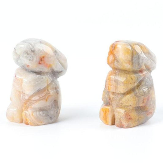 Mini Crazy Agate Rabbit Carvings Animal Bulk Best Crystal Wholesalers