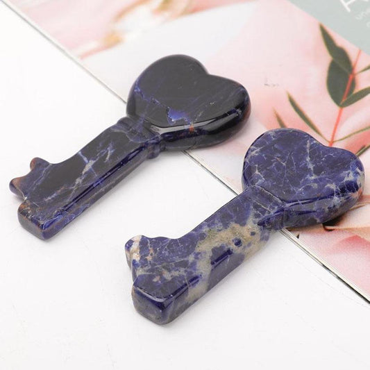 3" Sodalite Heart Key Carvings 1pc Model Bulk Best Crystal Wholesalers