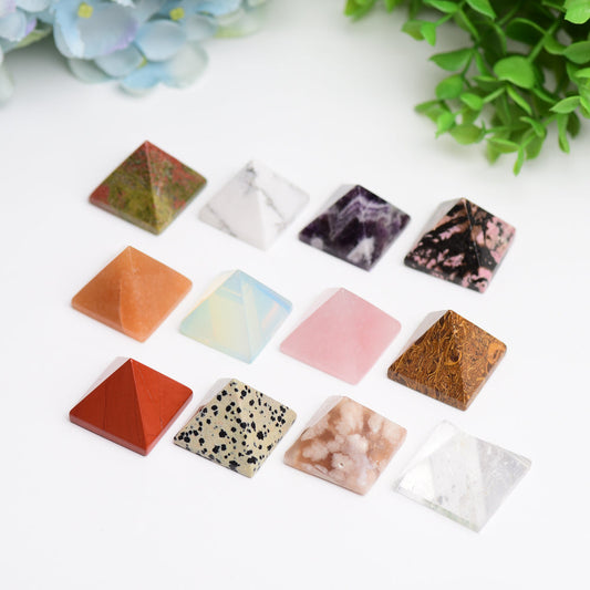 1.1" Mixed Crystal Pyramids Crystal Carving Bulk Best Crystal Wholesalers