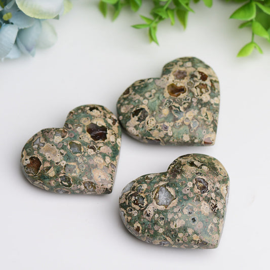 2.3" Rainforest Japer Heart Palm Stone Bulk Best Crystal Wholesalers