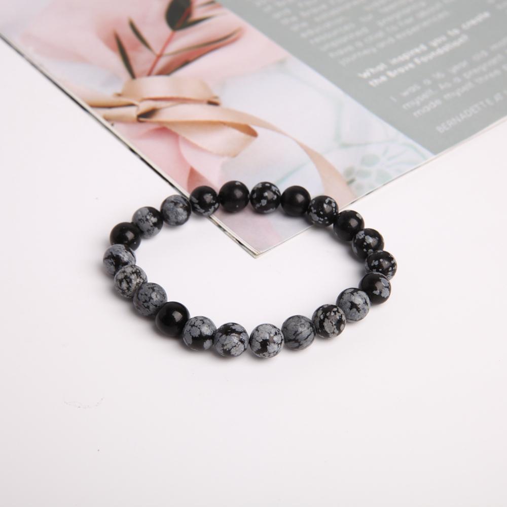 8mm Snowflake Obsidian Crystal Bracelet Best Crystal Wholesalers
