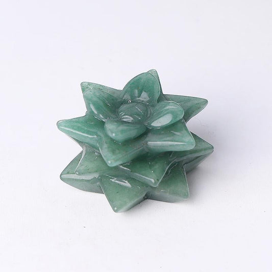 2" Green Aventurine Flower Crystal Carving Plants Bulk Best Crystal Wholesalers