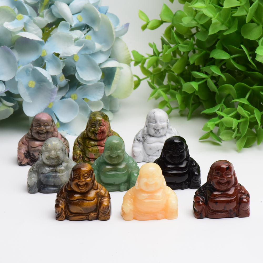 1.4" Mixed Crystal Buddha Crystal Carving Free Form Model Bulk Best Crystal Wholesalers