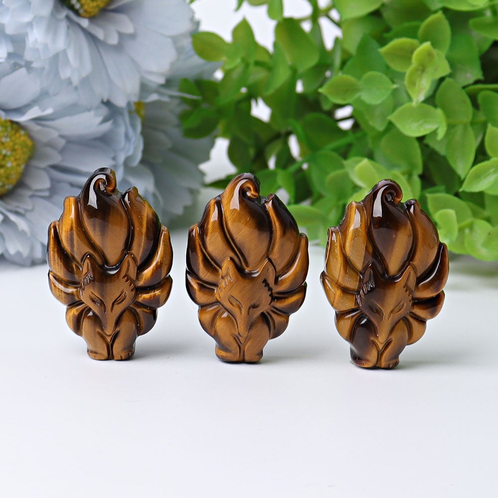 1.7" Nine-tail Fox Crystal Carvings Animal Bulk Best Crystal Wholesalers