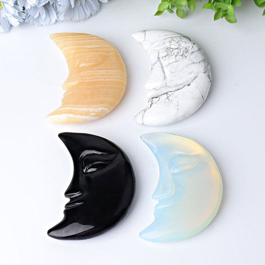 3.8" Moon Face Crystal Carvings Best Crystal Wholesalers