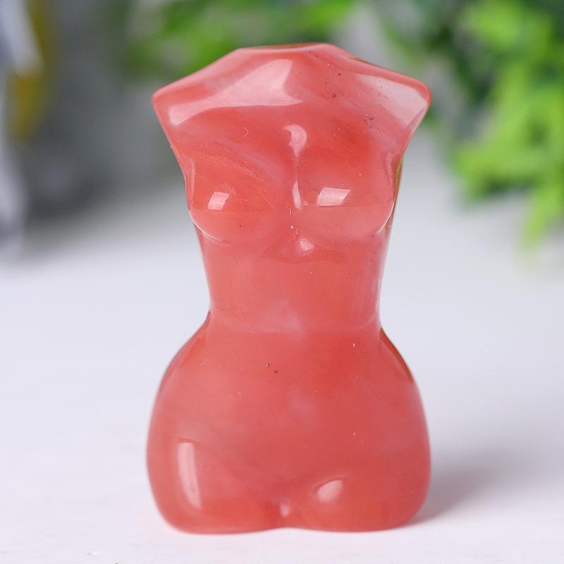 2“ Wholesale Crystal Tiny Model Figurine Crystal Torso Statue Carved Goddess