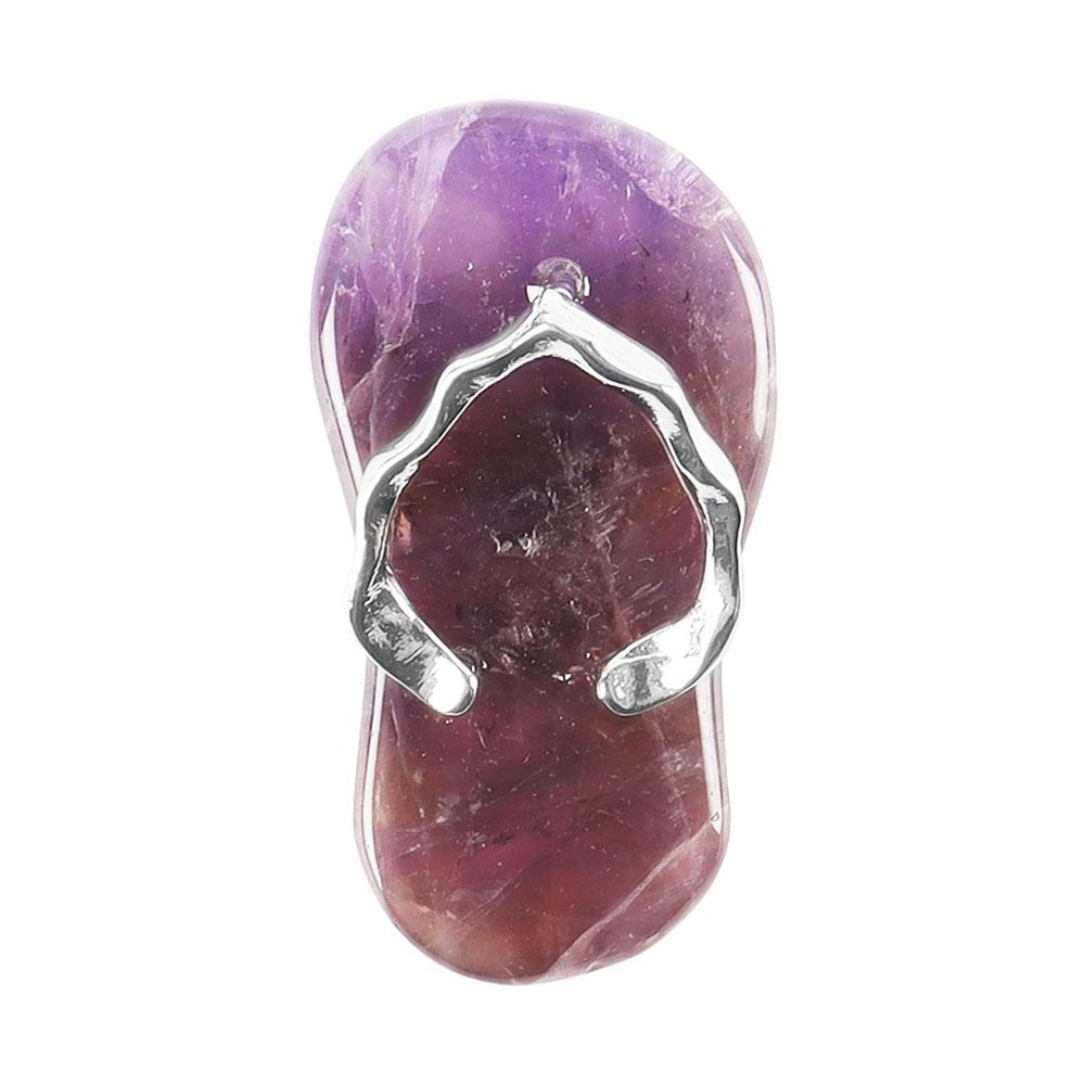 Natural High Quality Mini Crystal Slippers Flip Flops Shape Crystal Pendant