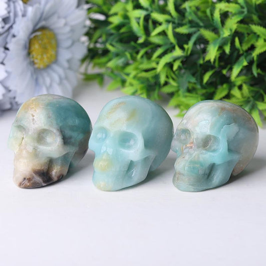 2" Sky Blue Skull Crystal Carvings Best Crystal Wholesalers