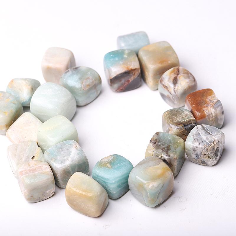 0.1kg 20mm-25mm Sky Blue Cubes bulk tumbled stone Best Crystal Wholesalers