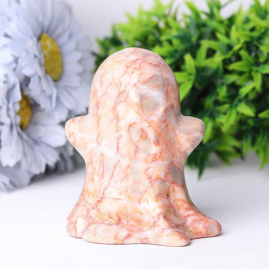 3.4" Red Line Ghost Crystal Carvings for Halloween Best Crystal Wholesalers