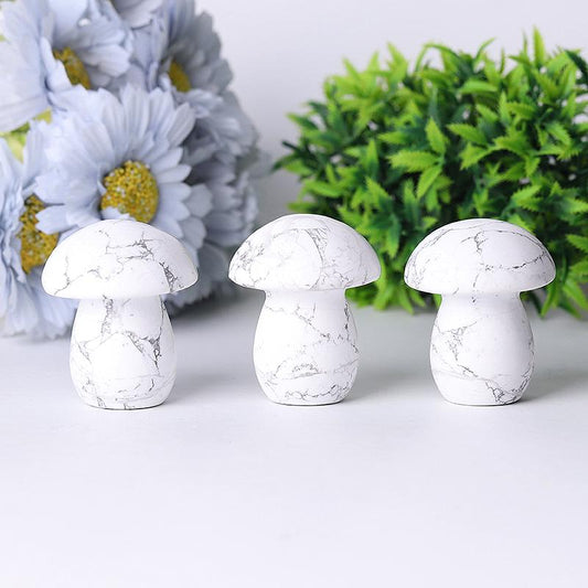 2" Howlite Mushroom Crystal Carvings Plants Bulk Best Crystal Wholesalers