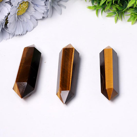 Wholesale Natural High Quality Tiger Eye Stone Quartz Crystal Double Point DT Wand Best Crystal Wholesalers