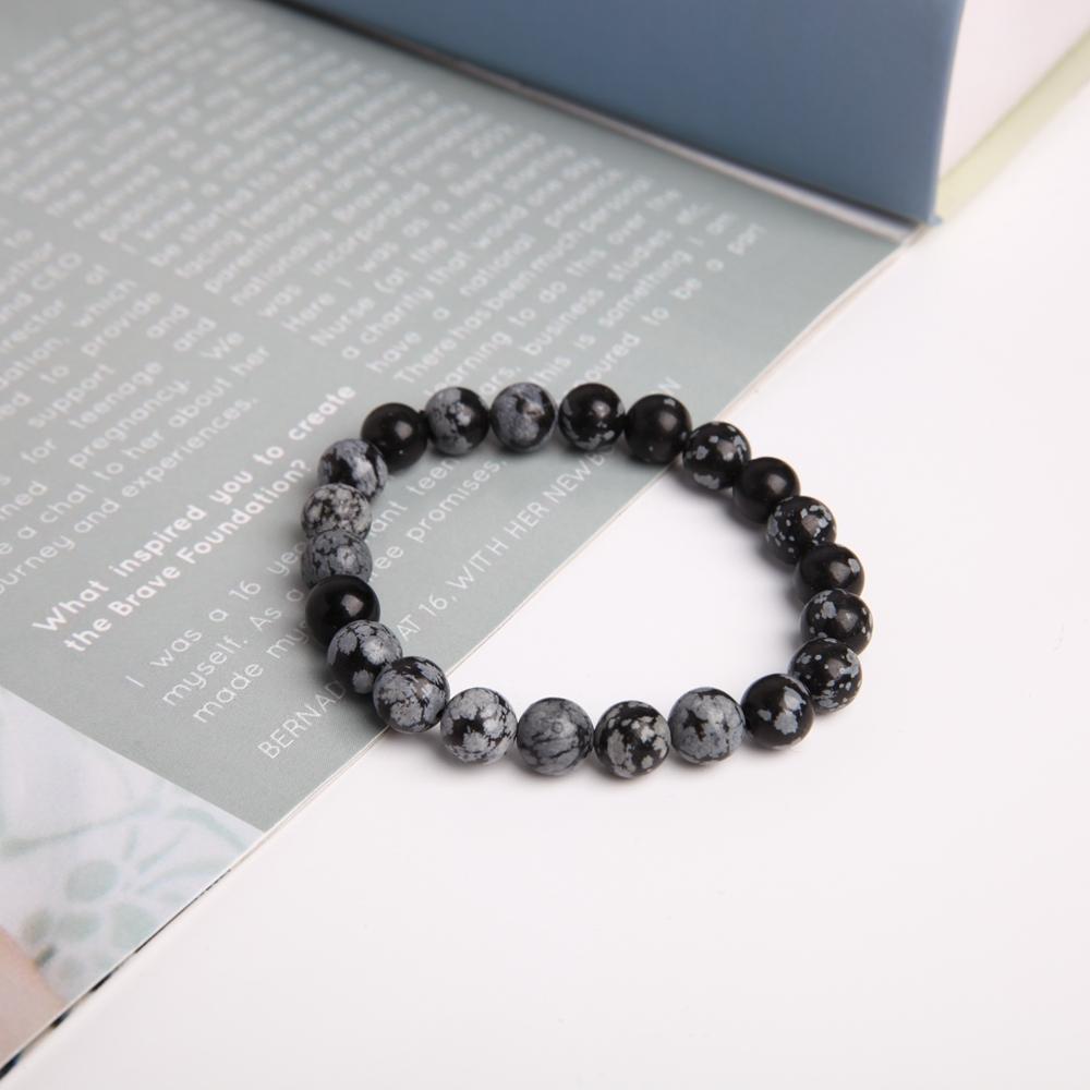 8mm Snowflake Obsidian Crystal Bracelet Best Crystal Wholesalers