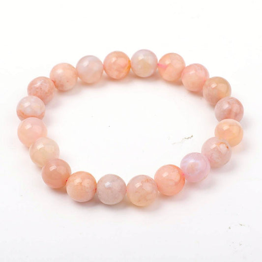 9.5mm Flower Agate Bracelet Best Crystal Wholesalers