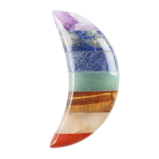 Moon Shape 7 Chakra Palm Stone Crystal Carvings Best Crystal Wholesalers