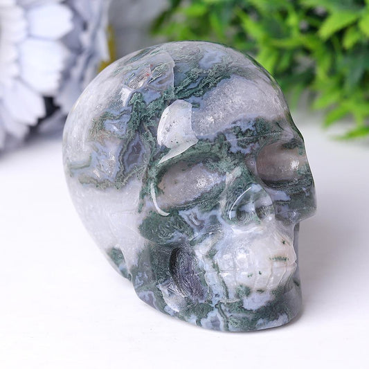 Moss Agate Crystal Skull Carvings Best Crystal Wholesalers