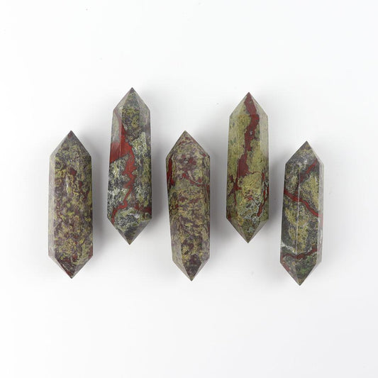 Set of 5 Dragon Blood Stone Double Terminated Towers Points Bulk Best Crystal Wholesalers
