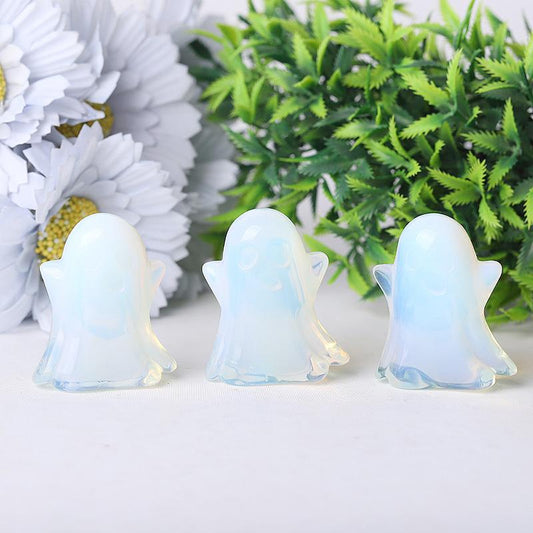 1.8" Opalite Ghost Crystal Carvings for Halloween Best Crystal Wholesalers