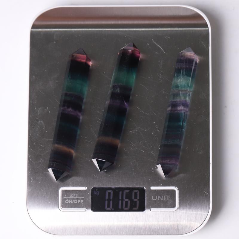 3.8" High Quality Rainbow Fluorite Double Terminated Towers Points Bulk for Healing Best Crystal Wholesalers