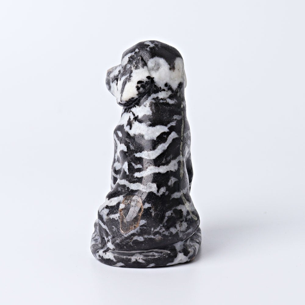 3" Zebra Jasper Dog Crystal Carvings Animal Bulk Best Crystal Wholesalers