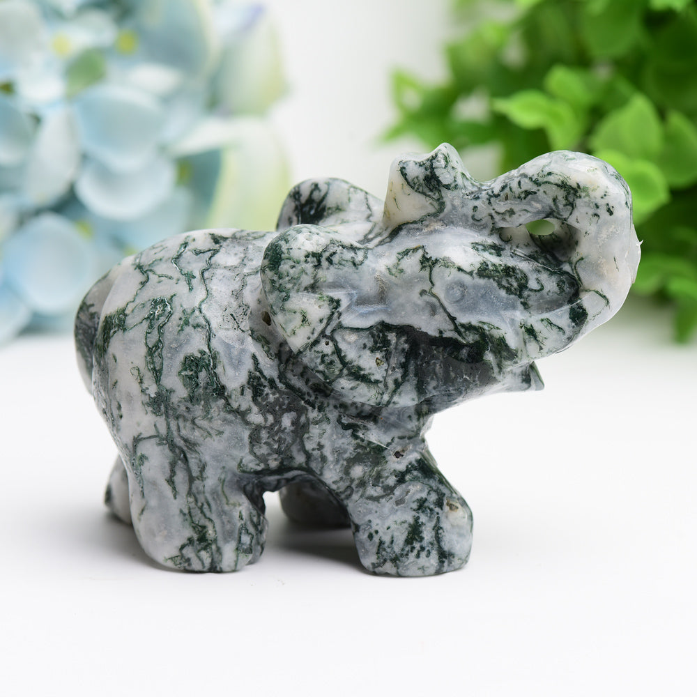 4.0" Mixed Crystal Elephant Animal Crystal Carving Bulk Best Crystal Wholesalers
