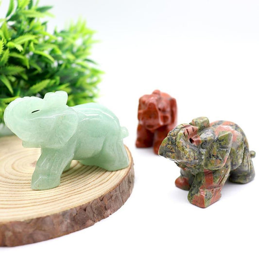 Carved Healing Crystals Gemstones Elephant Statue Figurine Animal Bulk Best Crystal Wholesalers