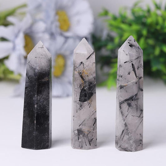 Natural Black Tourmaline in Quartz Towers Points Bulk Best Crystal Wholesalers