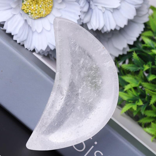 3.5" Clear Quartz Moon Shape Bowl Crystal Carvings Best Crystal Wholesalers