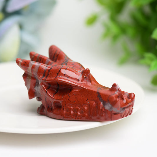 2.5" Mixed Crystal Dragon Head Animal Crystal Carving Bulk Best Crystal Wholesalers