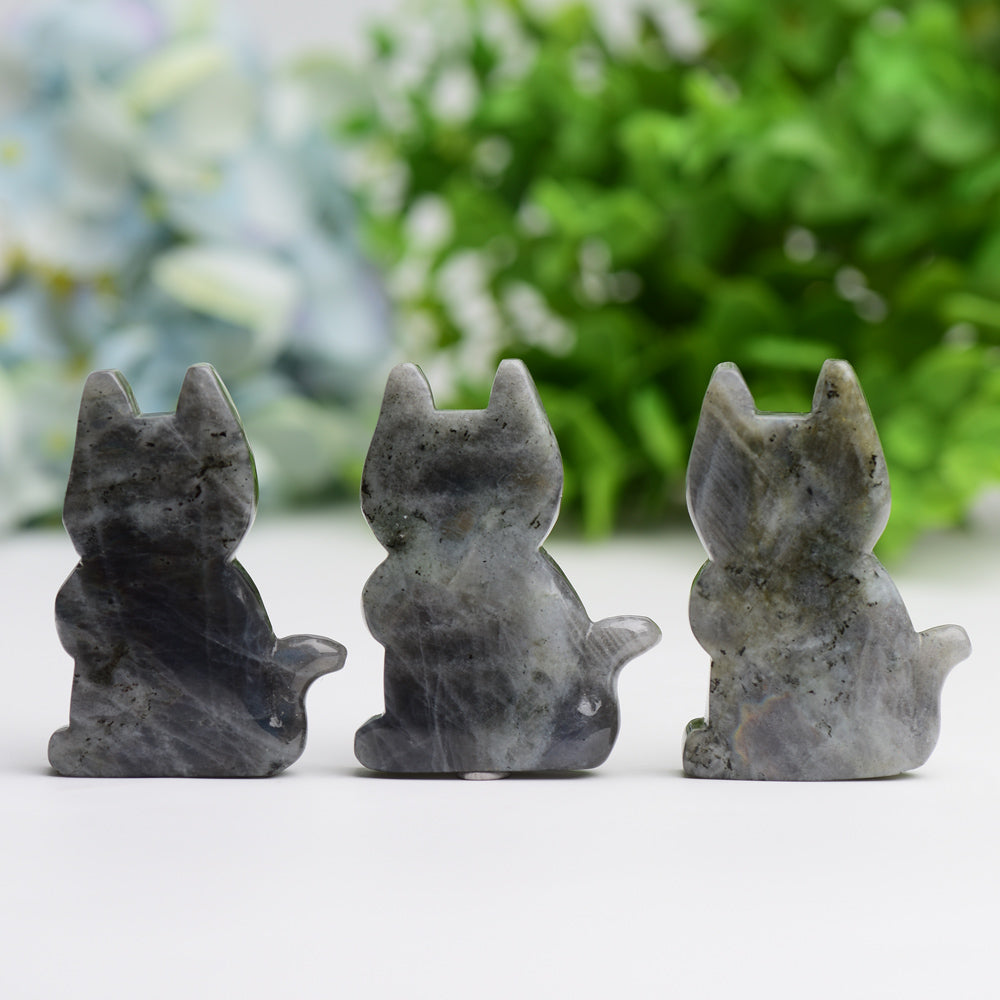 2.3"Labradorite Cat Crystal Carving Animal Bulk Best Crystal Wholesalers